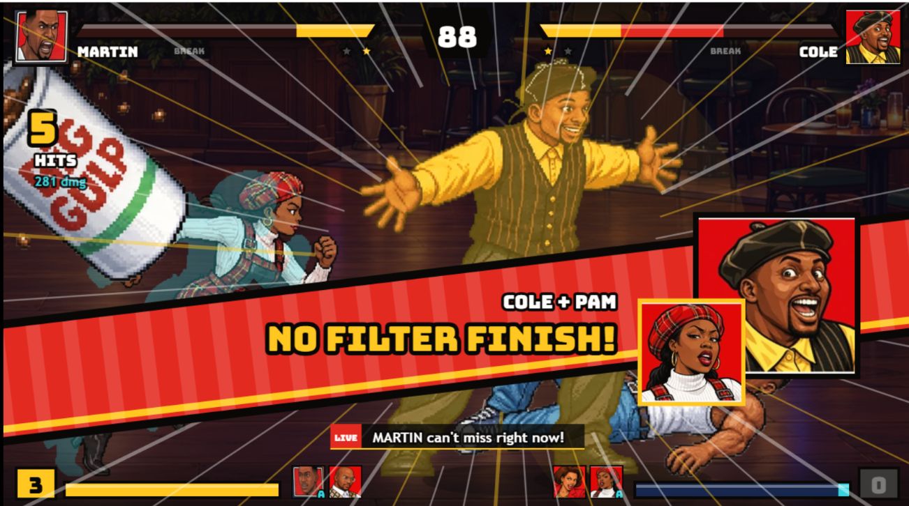 Martin and Cole trading blows in Martin: No Filter Fighters